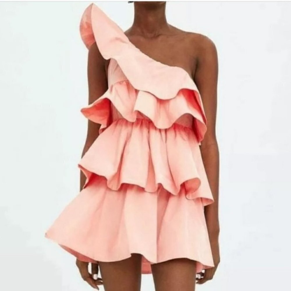 Zara Limited Edition Ruffled Asymmetric Dress - Picture 6 of 15